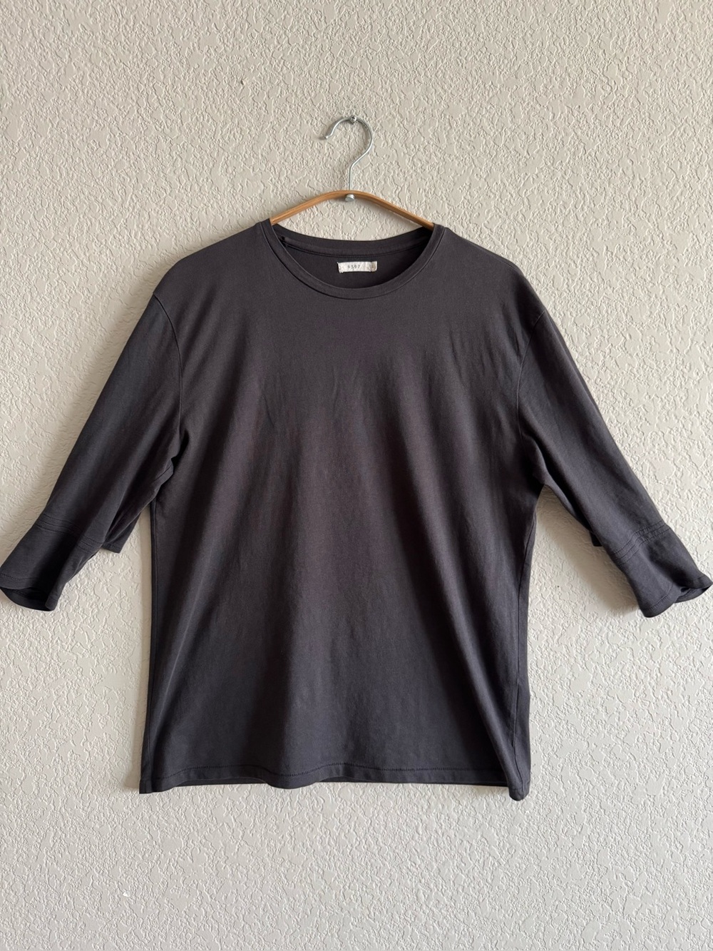 6397 Dark Grey 3/4 Sleeve Tee w/ Elbow Cutouts